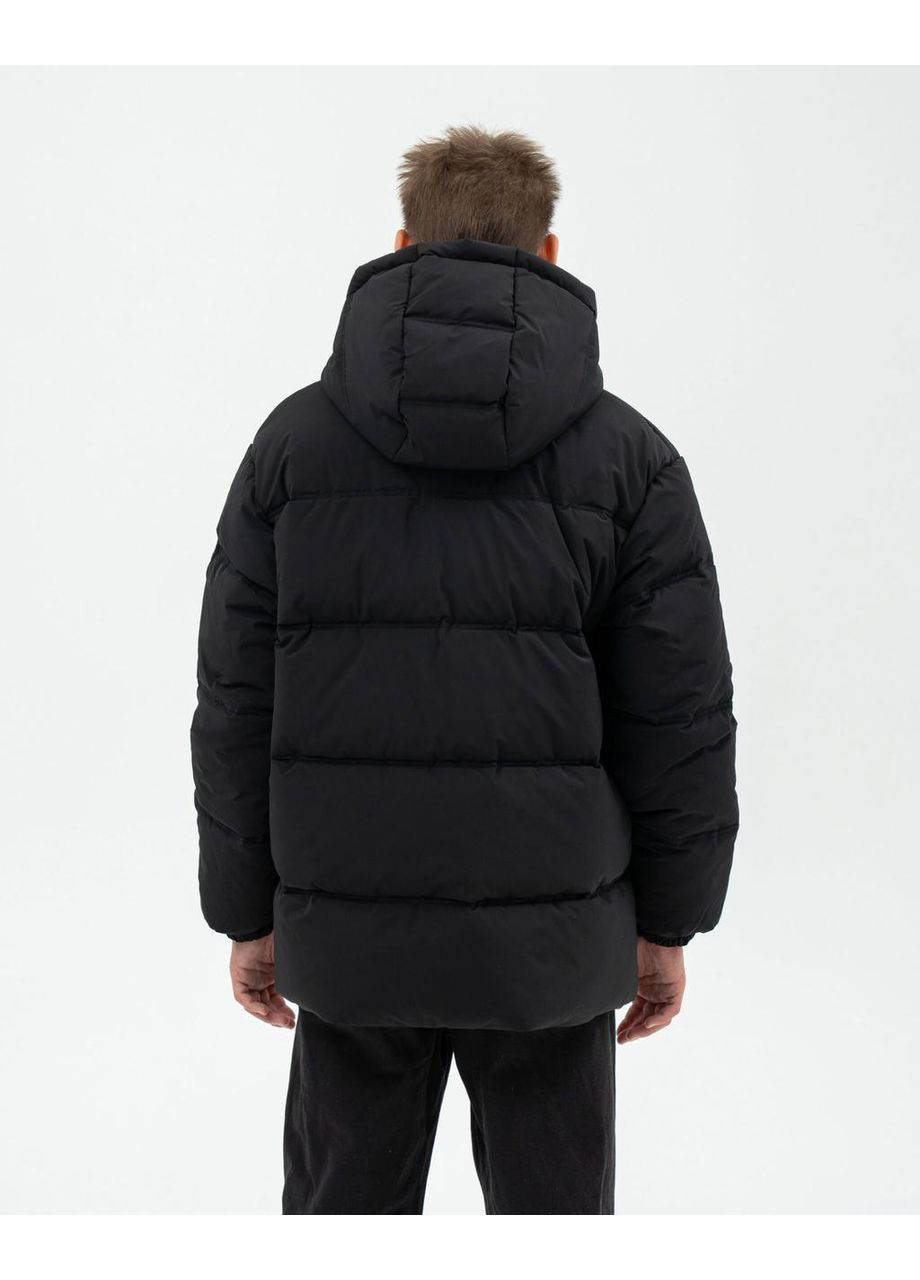 Чорна зимня куртка дитяча довга для хлопчика чорна 164 Nestta