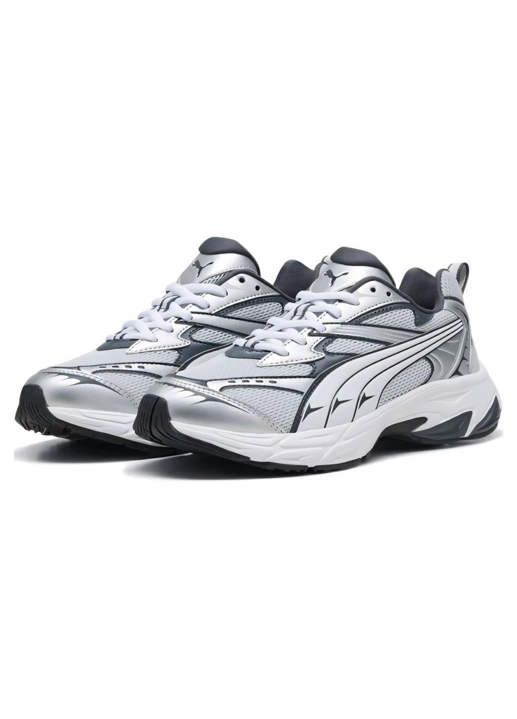 Серебряные демисезонные кроссовки morphic metallic 392724-16 Puma