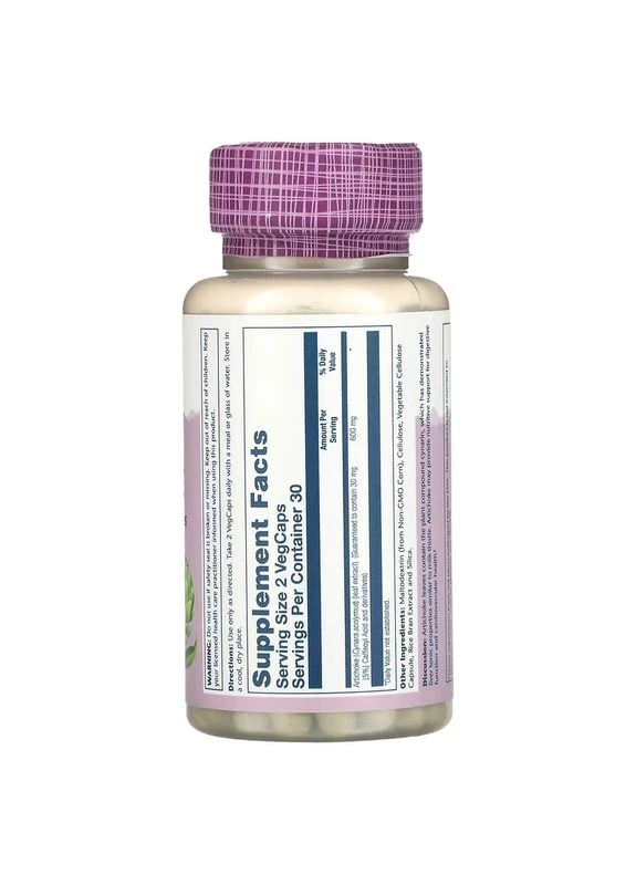 Artichoke Leaf Extract 300 mg 60 рослинних капсул Solaray (387023733)