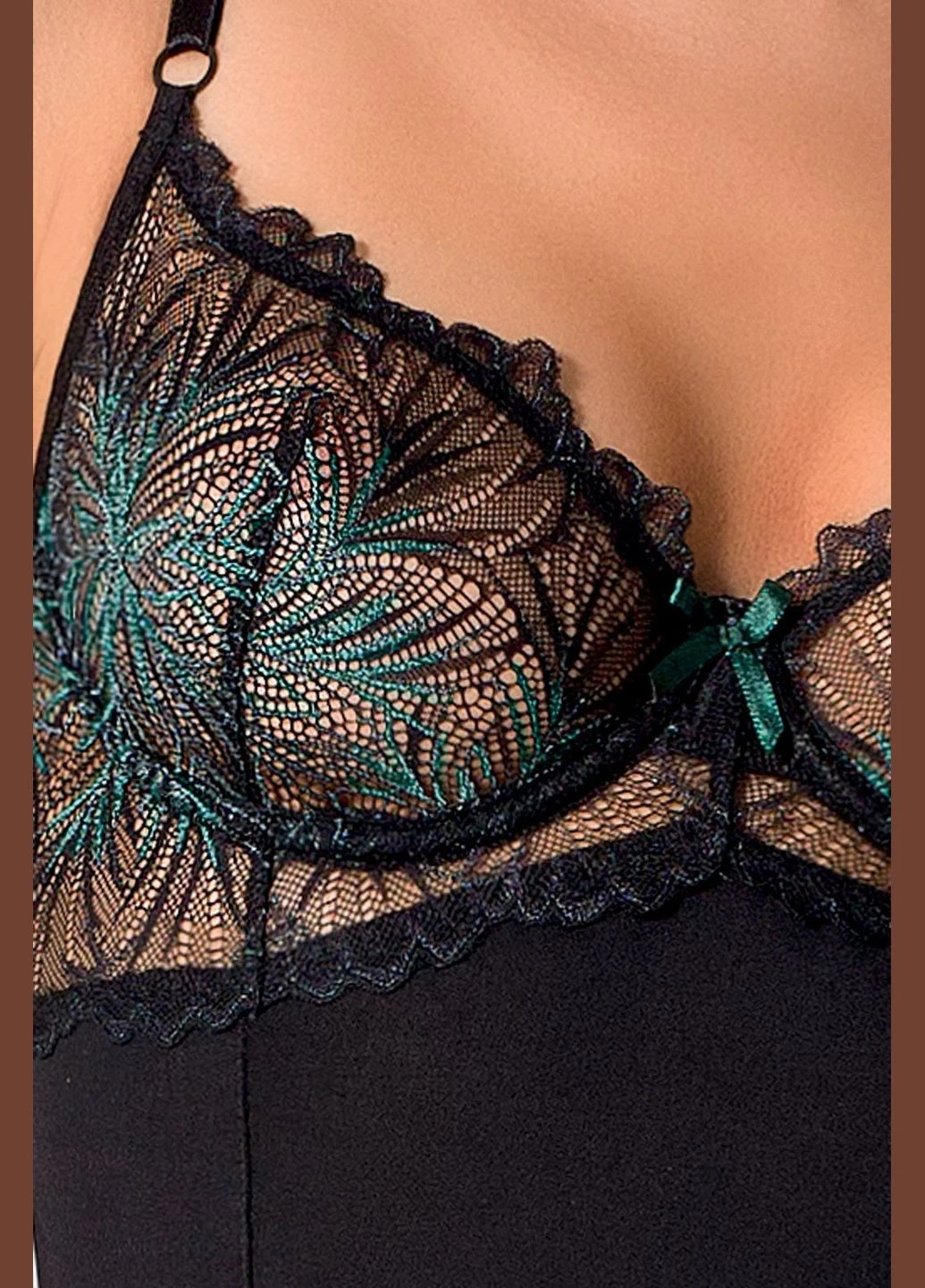 Корсет з пажами FLORIS CORSET black Exclusive, трусики Passion (297656388)