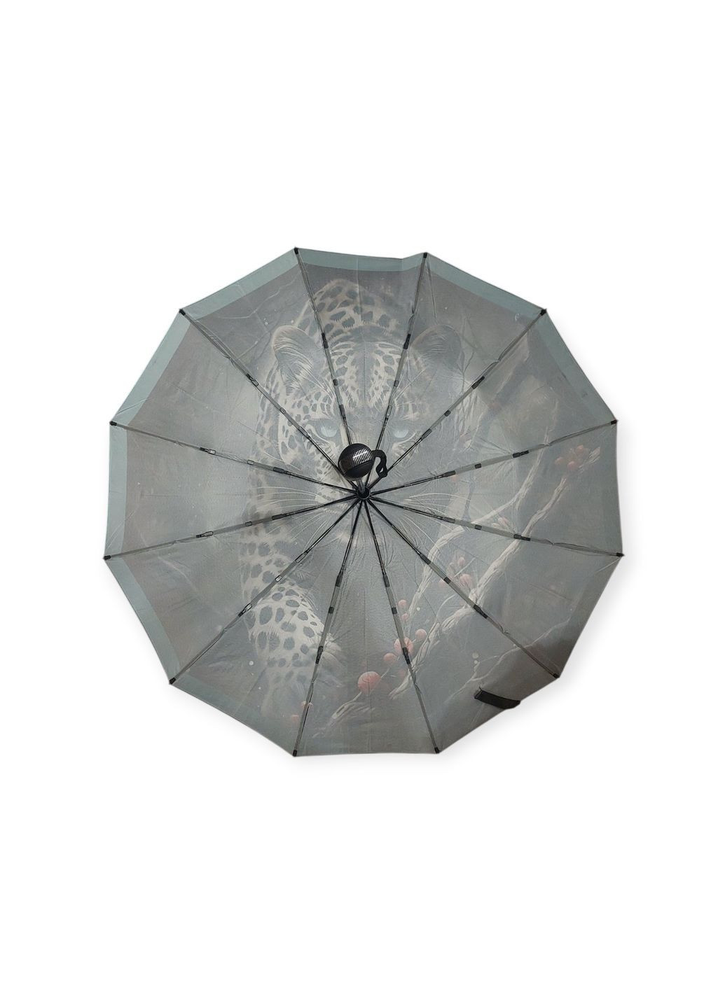 Зелёный сверхпрочный женский зонт- автомат mr79 на 12 четырехсегментных спиц сатиновый купол с леопардом рисунок 3 Mario средний система антиветер (366970078)
