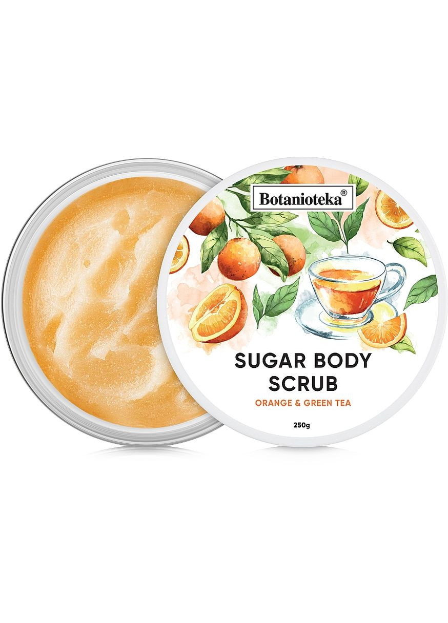 Цукровий скраб для тіла "Апельсин і зелений чай" Sugar Body Scrub Orange & Green Tea 250g (846086-33525365) Botanioteka (369125532)