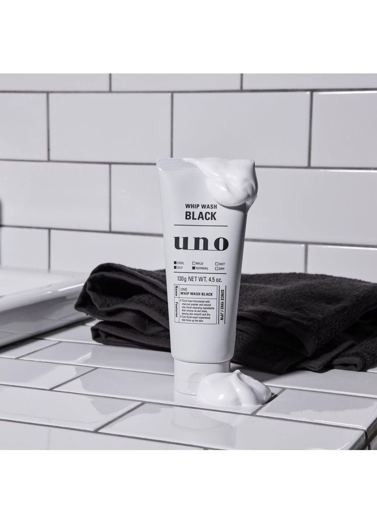 Uno Whip Wash Black себорегулирующая пенка для умывания мужской кожи, 130 г FineToday (369559841)