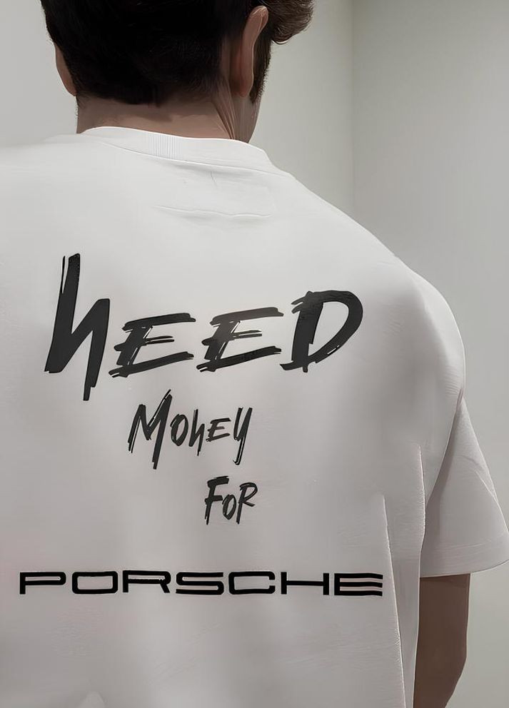 Белая футболка с дтф принтом (оверсайз) No Brand