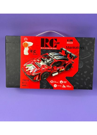 Конструктор 440 детали спортивная машина на радиоуправлении р/к, красного цвета 70019D от аккумулятора. Iblock (363838762)