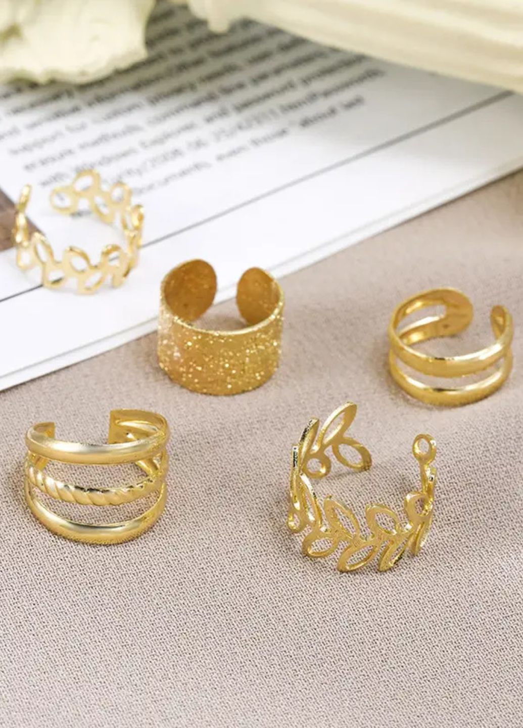 Набір сережки-кафи Золотий листок No Brand (314801122)