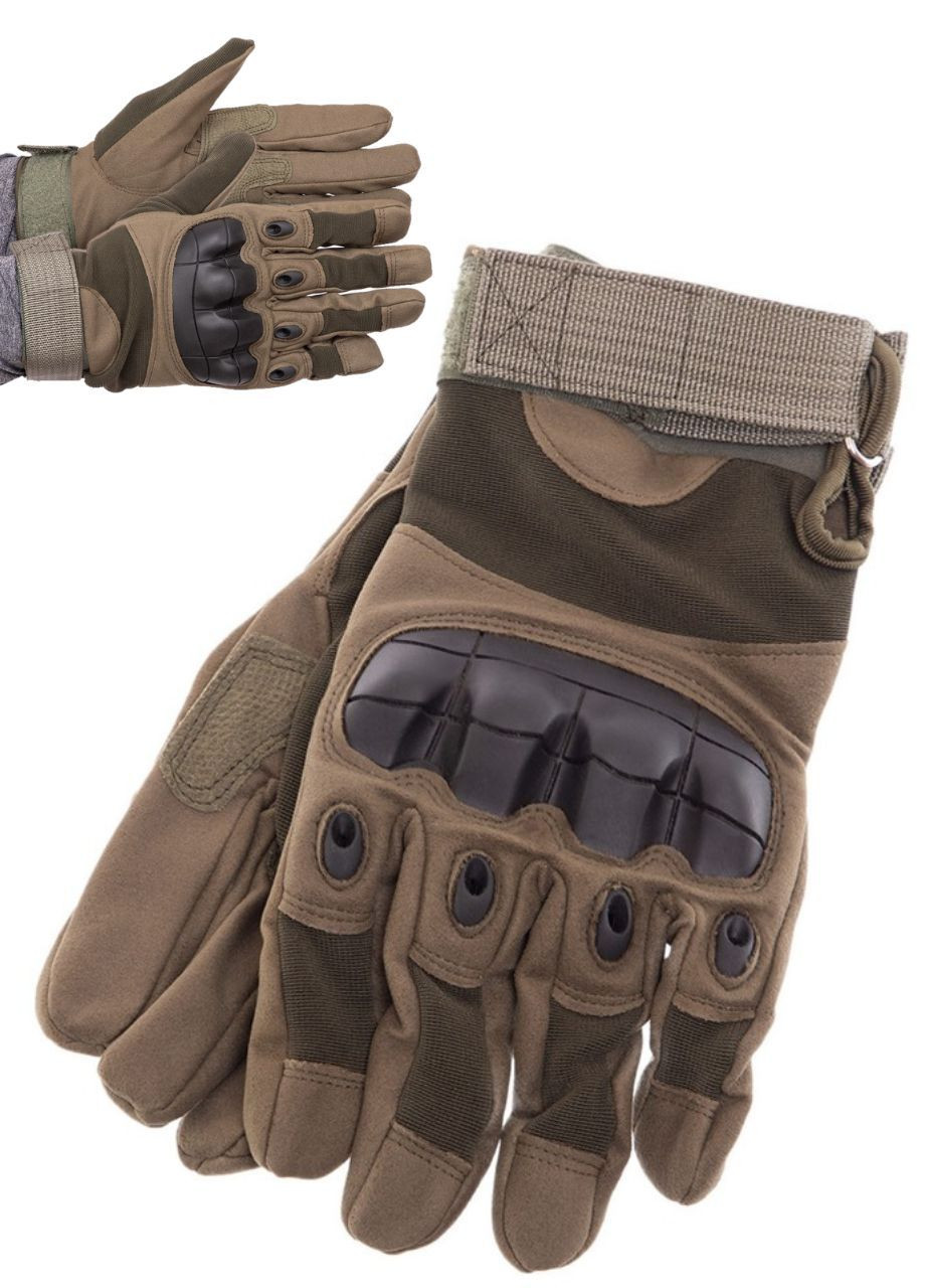 Тактичні рукавички штучна шкіра T-Gloves L Коричневі EasyFit (365653698)