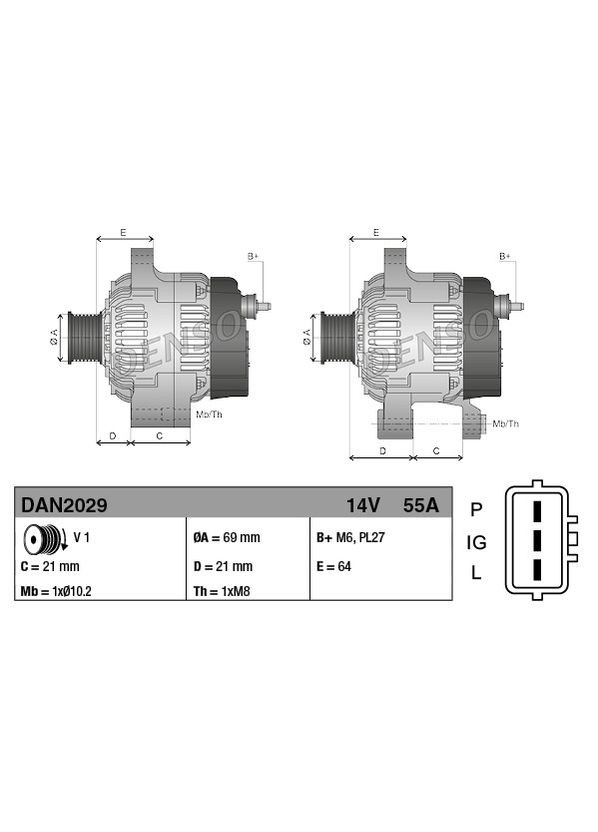 Генератор ГЕНЕРАТОР 114518 JP (DS DAN2029) Denso (354337369)