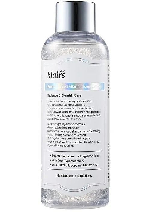 Тонер-эссенция с витамином C для лица Freshly Juiced Vitamin Essence Toner 180ml. dear, Klairs (368627720)