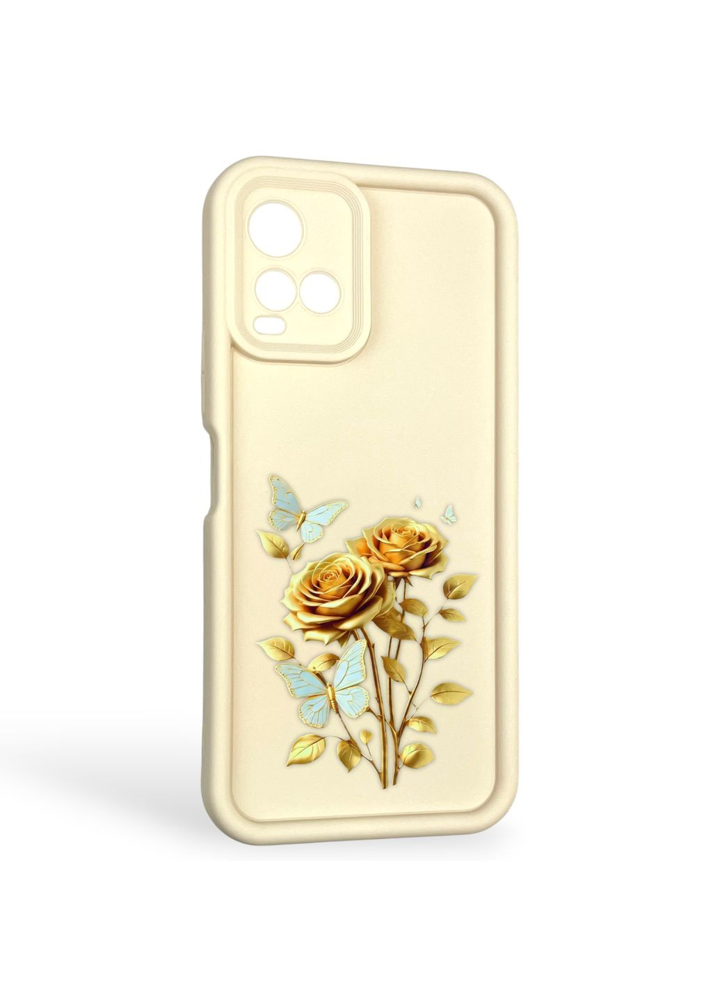 Чехол силиконовый Soft Touch с 3D принтом женским для Y21s молочный (Полная защита камеры) Vivo (373670785)