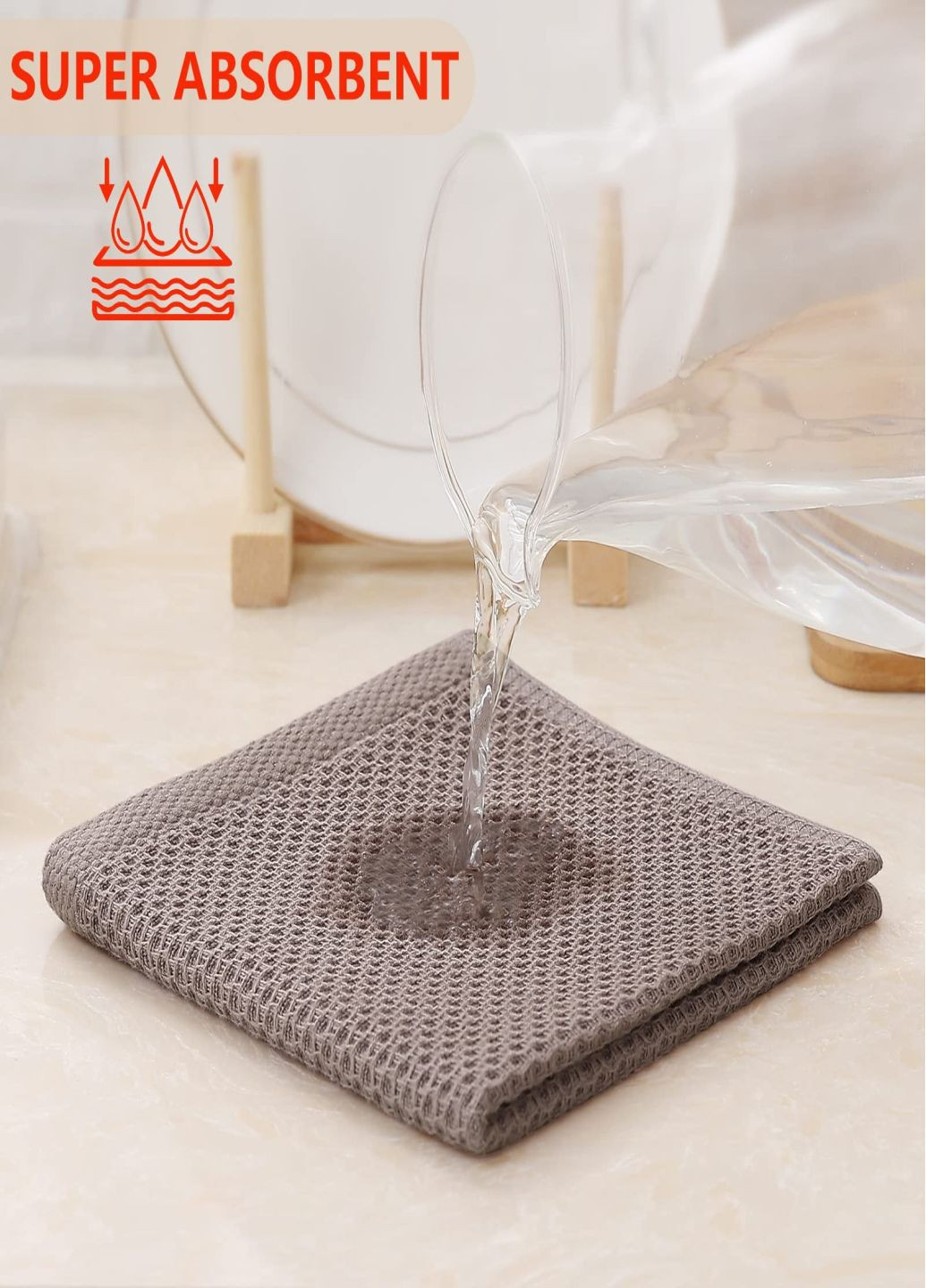 Aquarius набор кухонных полотенец из 100% хлопка - вафельные салфетки для кухни 34*34 см 6 шт кофе кофейный производство - Китай