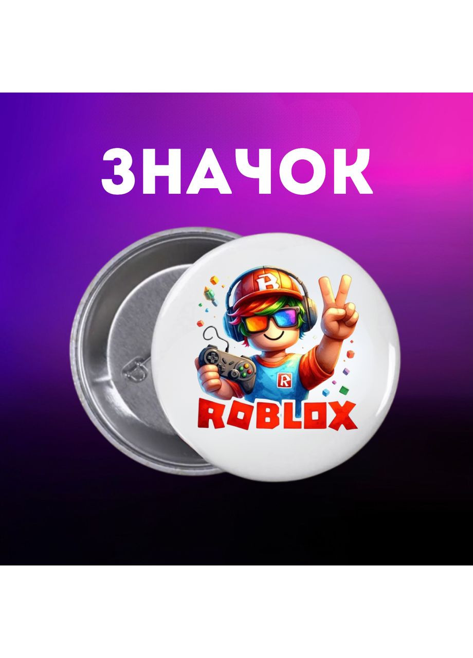 Значок Роблокс Roblox на шпильці на рюкзак 44 мм 1 шт Shantou (360560472)