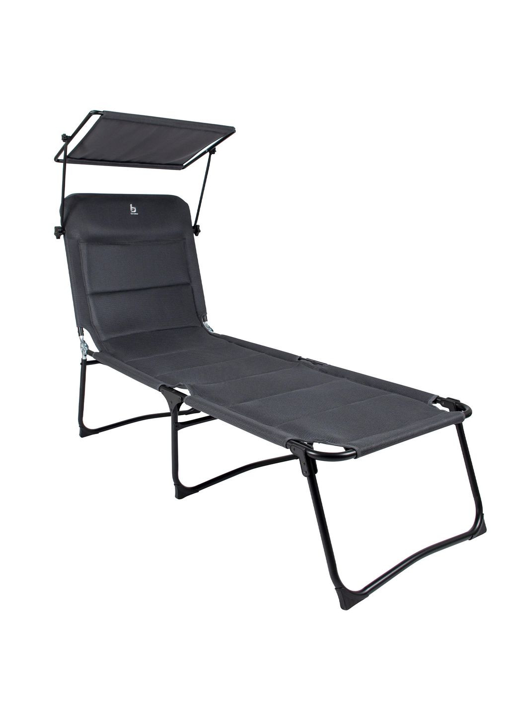 Кровать раскладная Sun Lounger With Sunscreen 5 Positions Grey (1304492) Bo-Camp (339596871)