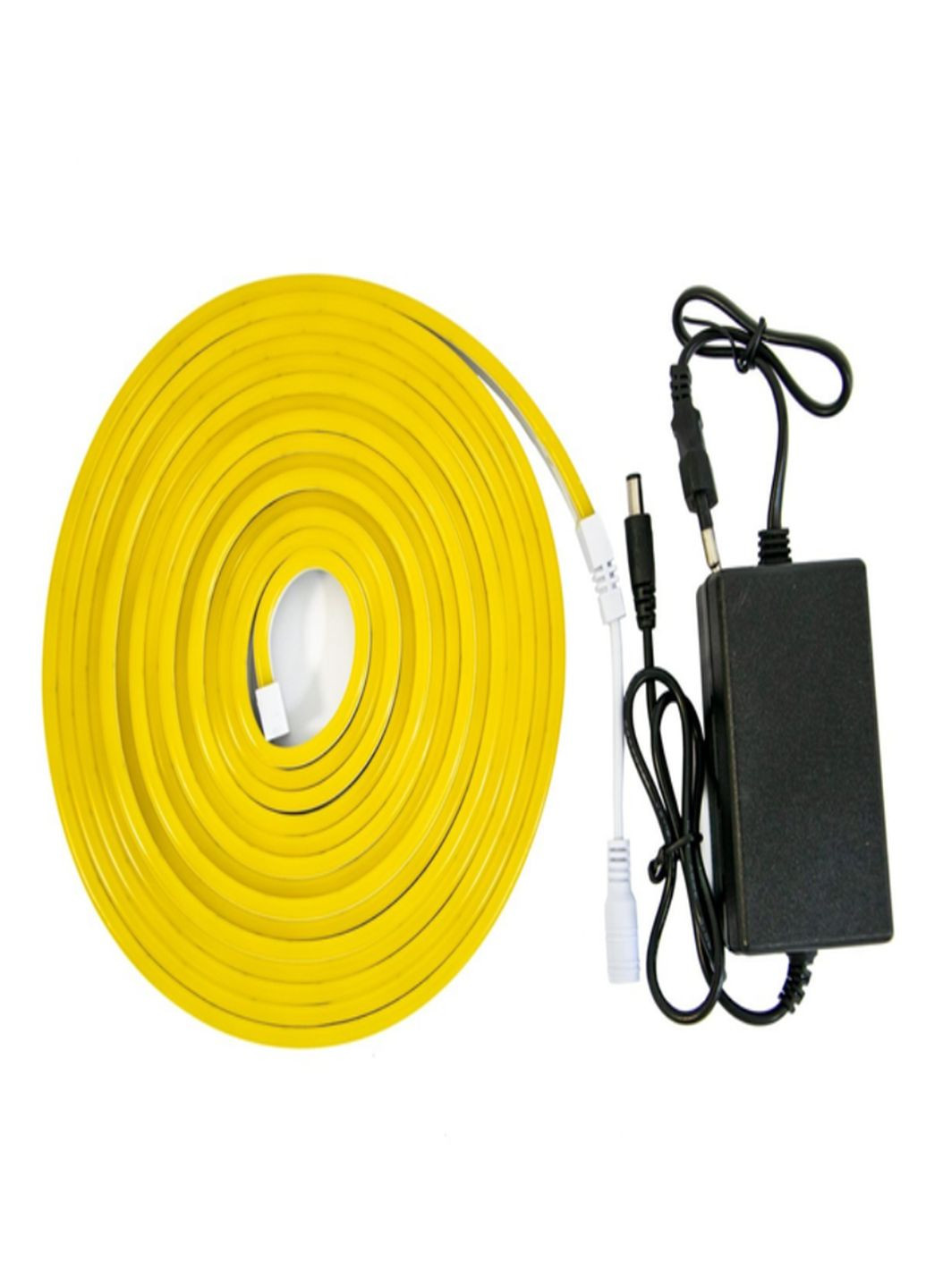 Світлодіодна неонова стрічка LED NEON 5 метрів вологозахищена з блоком живлення 12V-220V Жовта VTech (316089950)
