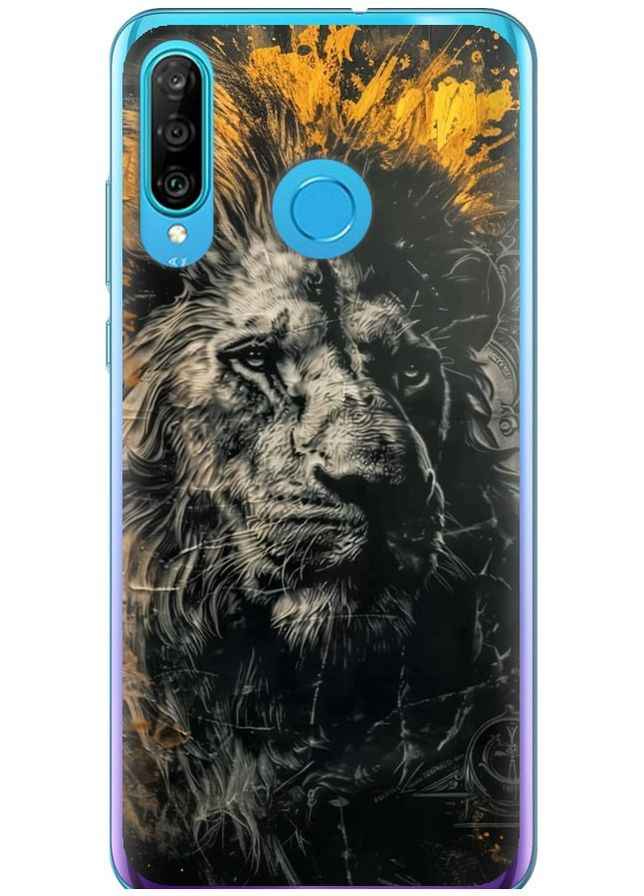 2D пластиковий чохол 'Лев у золотих фарбах' для Endorphone Huawei P30 Lite (297658554)