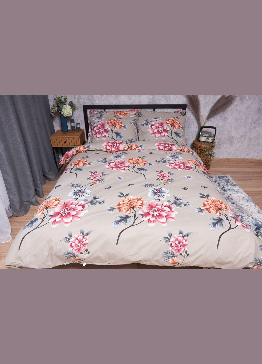 Комплект постельного белья Бязь Gold Люкс «» семейный 160х220х2 наволочки 2х70х70 (MS-820001910) Moon&Star Peony Brown (285716719)