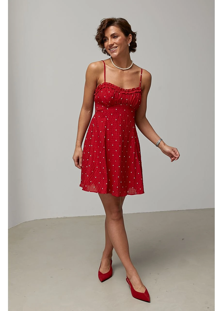 Красное кэжуал платье Lurex однотонное