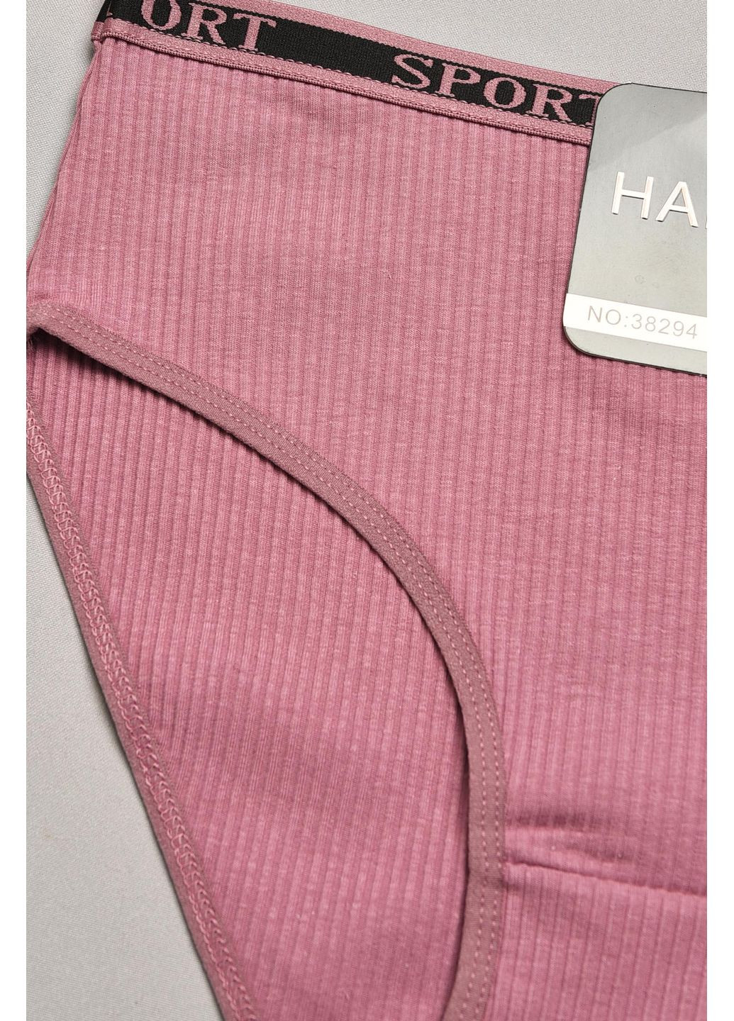 Труси жіночі напівбатальні у рубчик темно-лілового кольору Let's Shop (366303347)