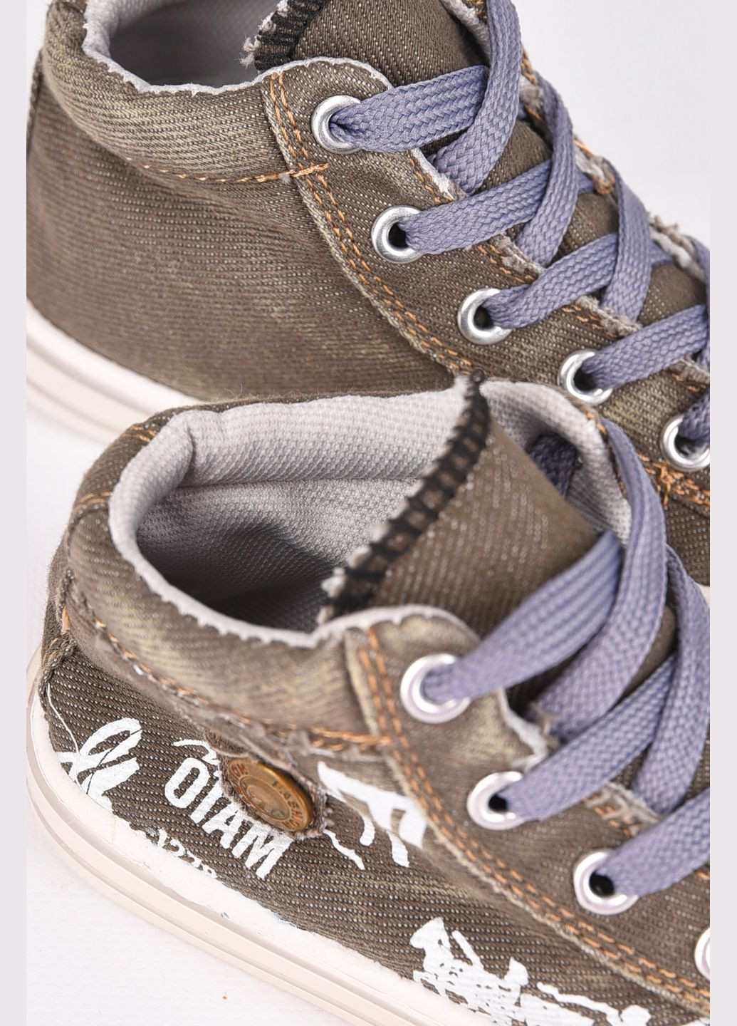 Темно-сірі кеди дитячі темно-сірого кольору текстиль Let's Shop