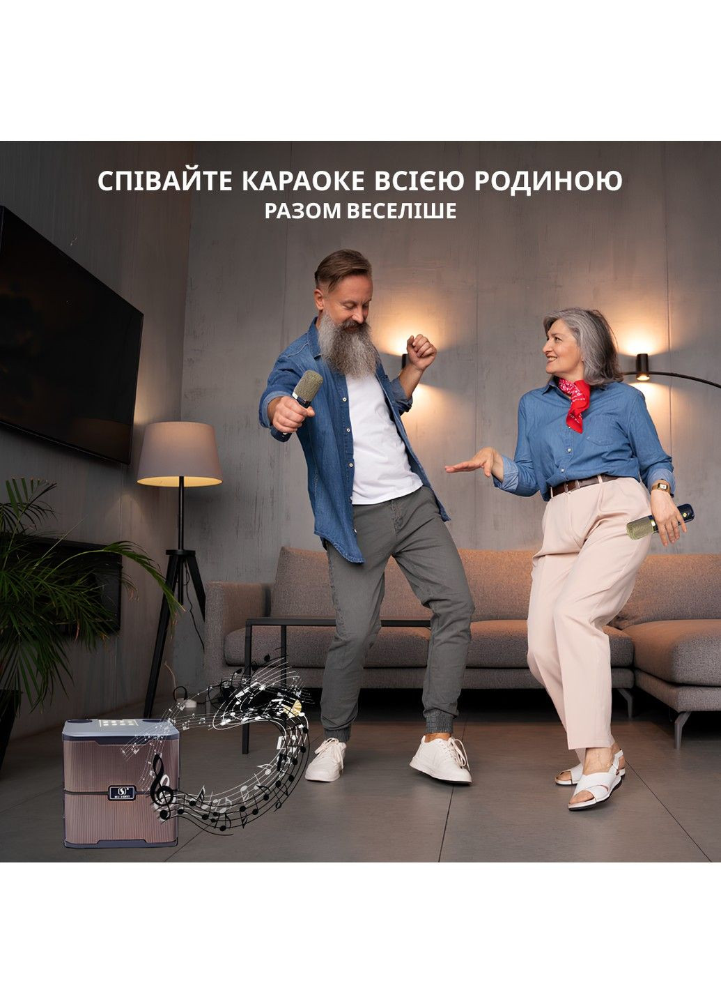 Портативна караоке-система YS-213 з 2 мікрофонами Black Inspire (307839057)