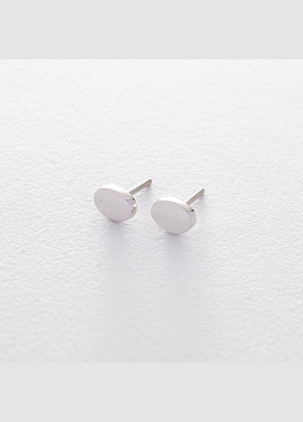 Золоті сережки - пусети Овальні без каменів с06196 Oniks (264022441)