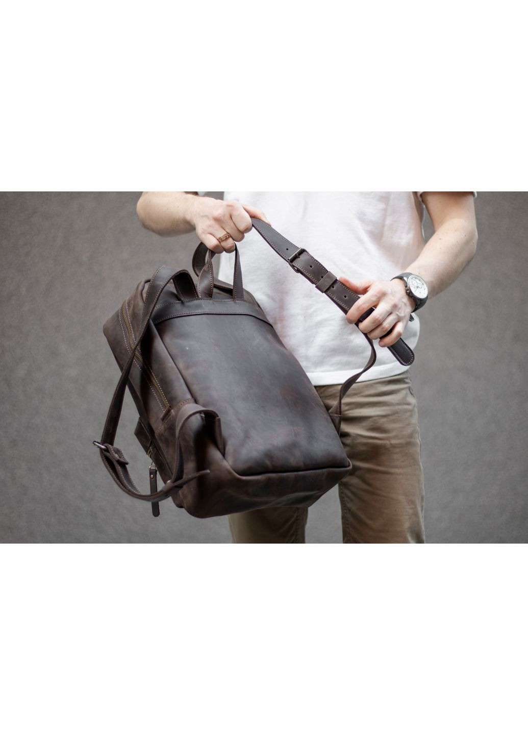 Міський рюкзак Salvador із вінтажної шкіри коричневий Sharky Friends Сальвадор (351505480)