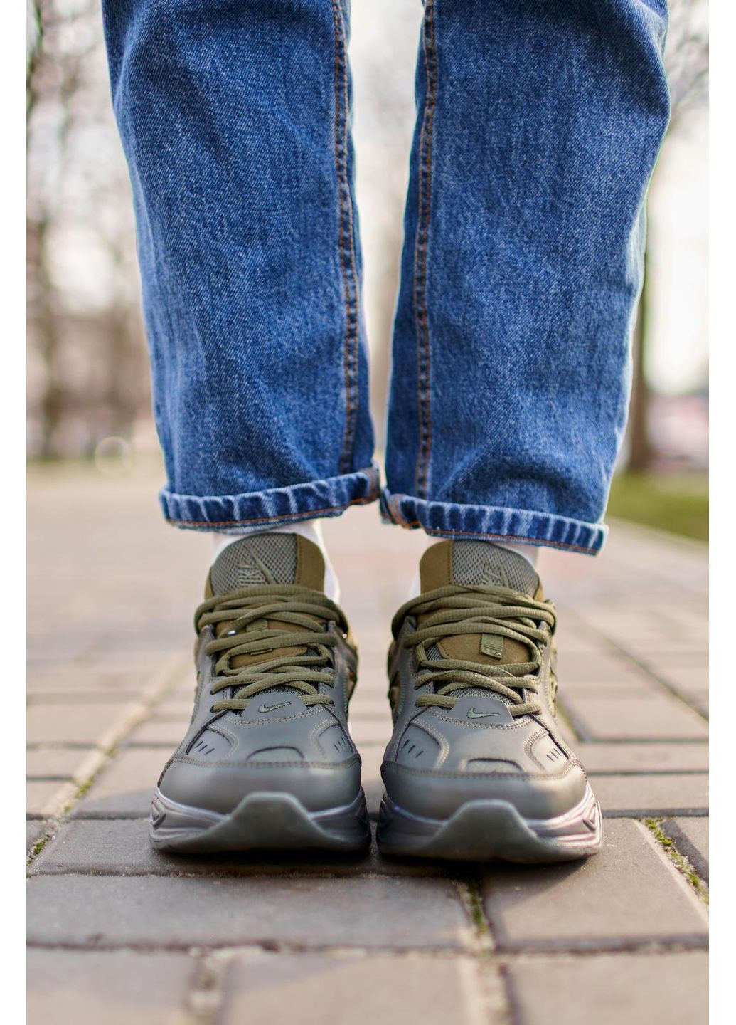 КРОССОВКИ ЖЕНСКИЕ NIKE M2K TEKNO GREEN 2.0 НАЙК М2К ТЕКНО No Brand серые демисезоны (368862289)