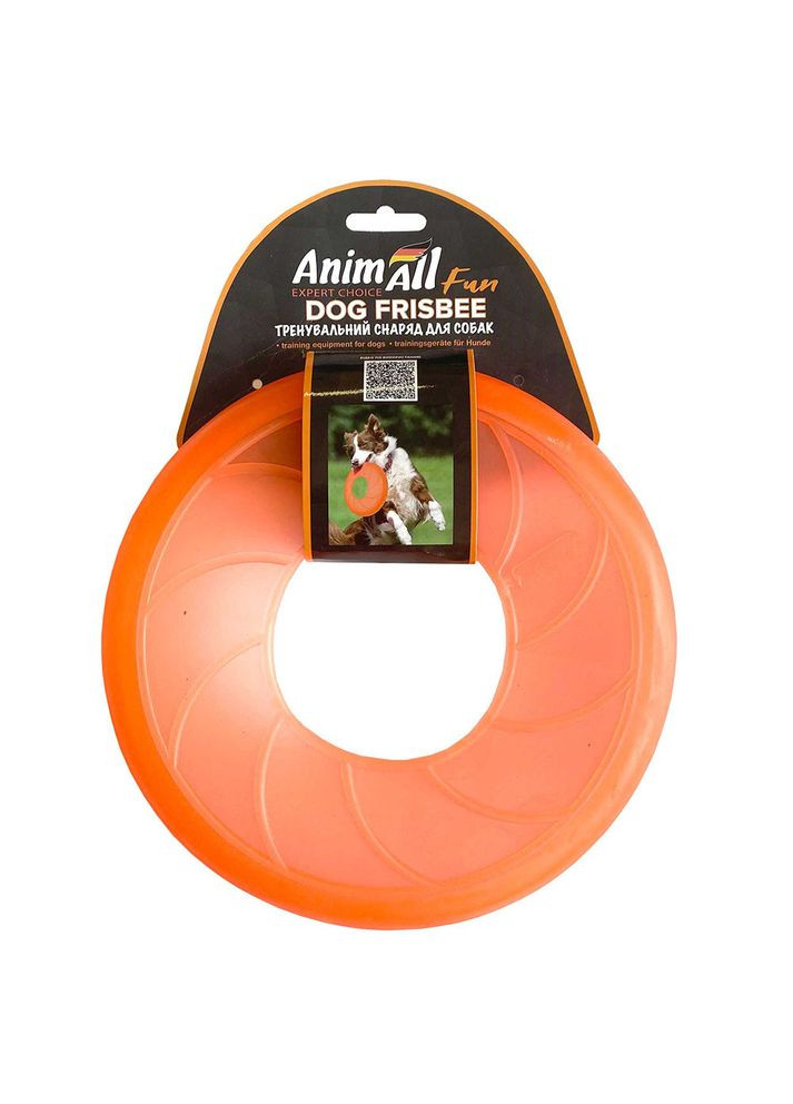 Летающая тарелка Фрисби Энимал для собак, 22 см, оранжевая AnimAll (278309046)