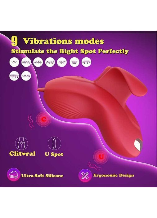 Клітеральний смарт-вібратор на палець Love Spouse смарт вібратори бордовий No Brand (366892011)