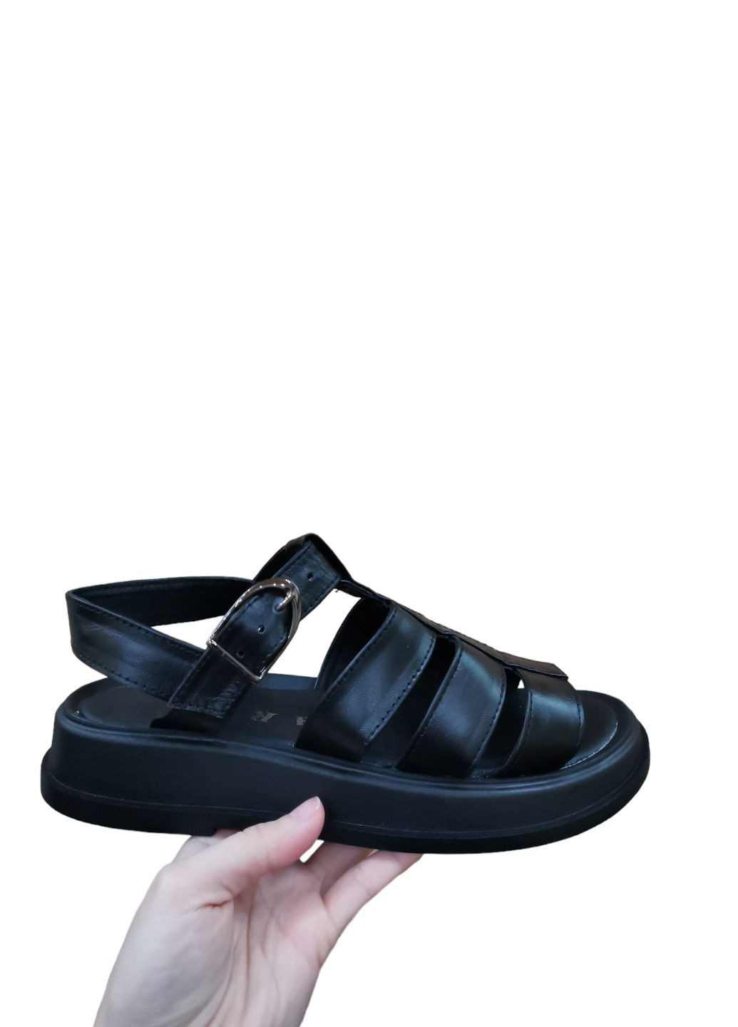 Чорні шкіряні босоніжки Arto (299664935)