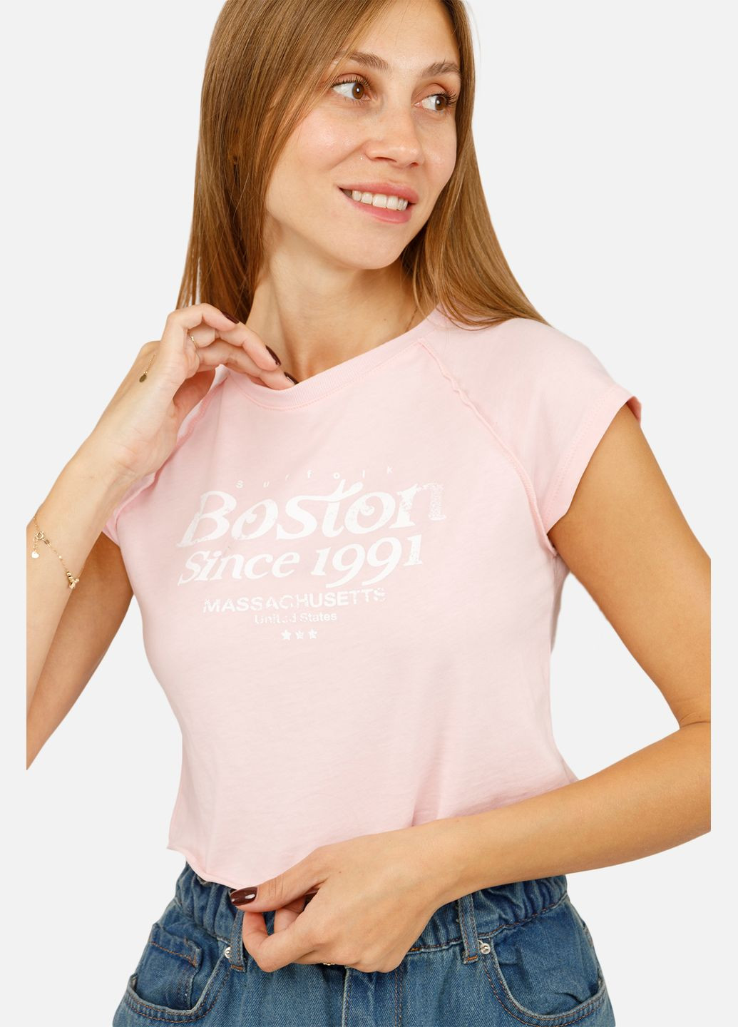 Жіноча футболка з коротким рукавом колір рожевий CB-00255015 Divon - (319059580)