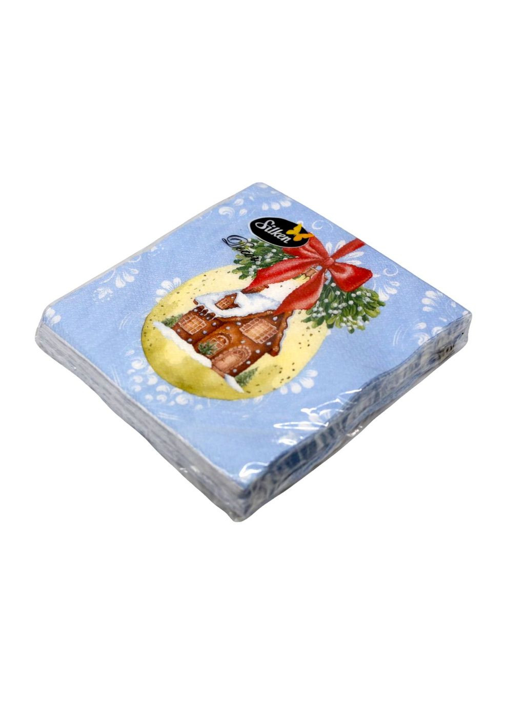 Серветки паперові новорічні "Новорічне свято мікс" 33*33 см 2 шари 12 шт Silken (314814823)