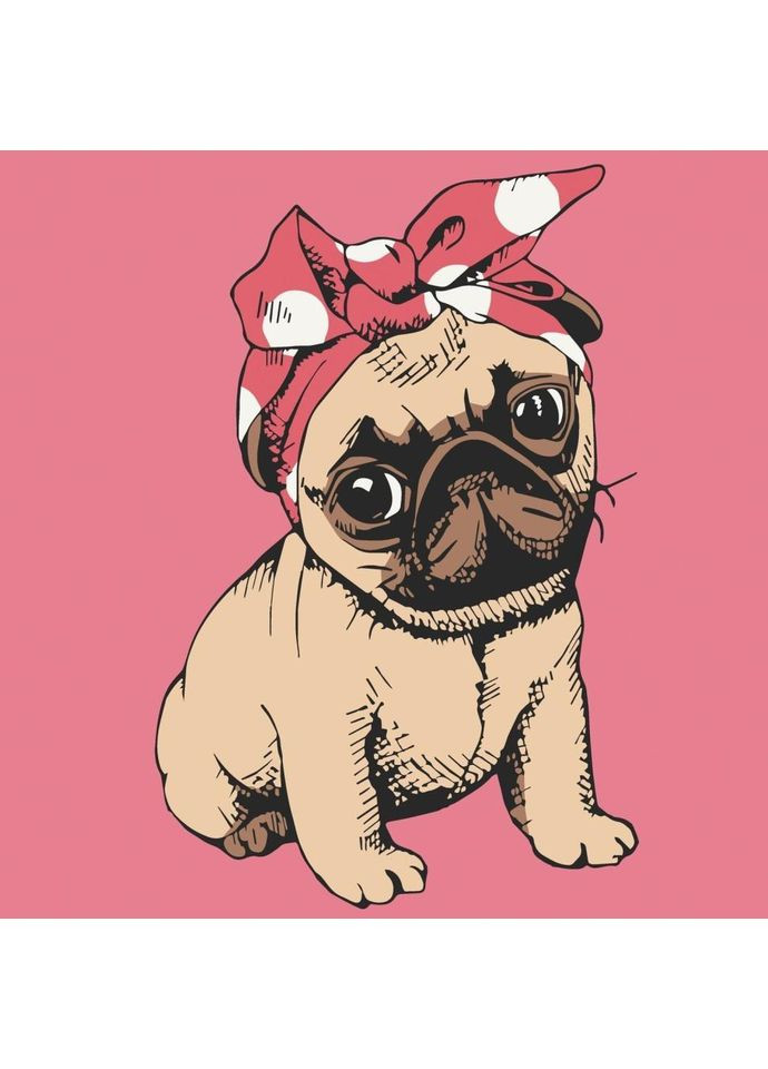 Картина за номерами "Мопсик" 15062-AC 30x30 см No Brand (362569434)