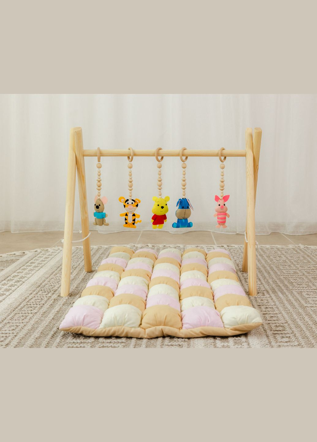 Мобіль дерев'яний підлоговий BabyGym XRMASTER Вінні Пух з матрациком Лисенятко No Brand (347164002)