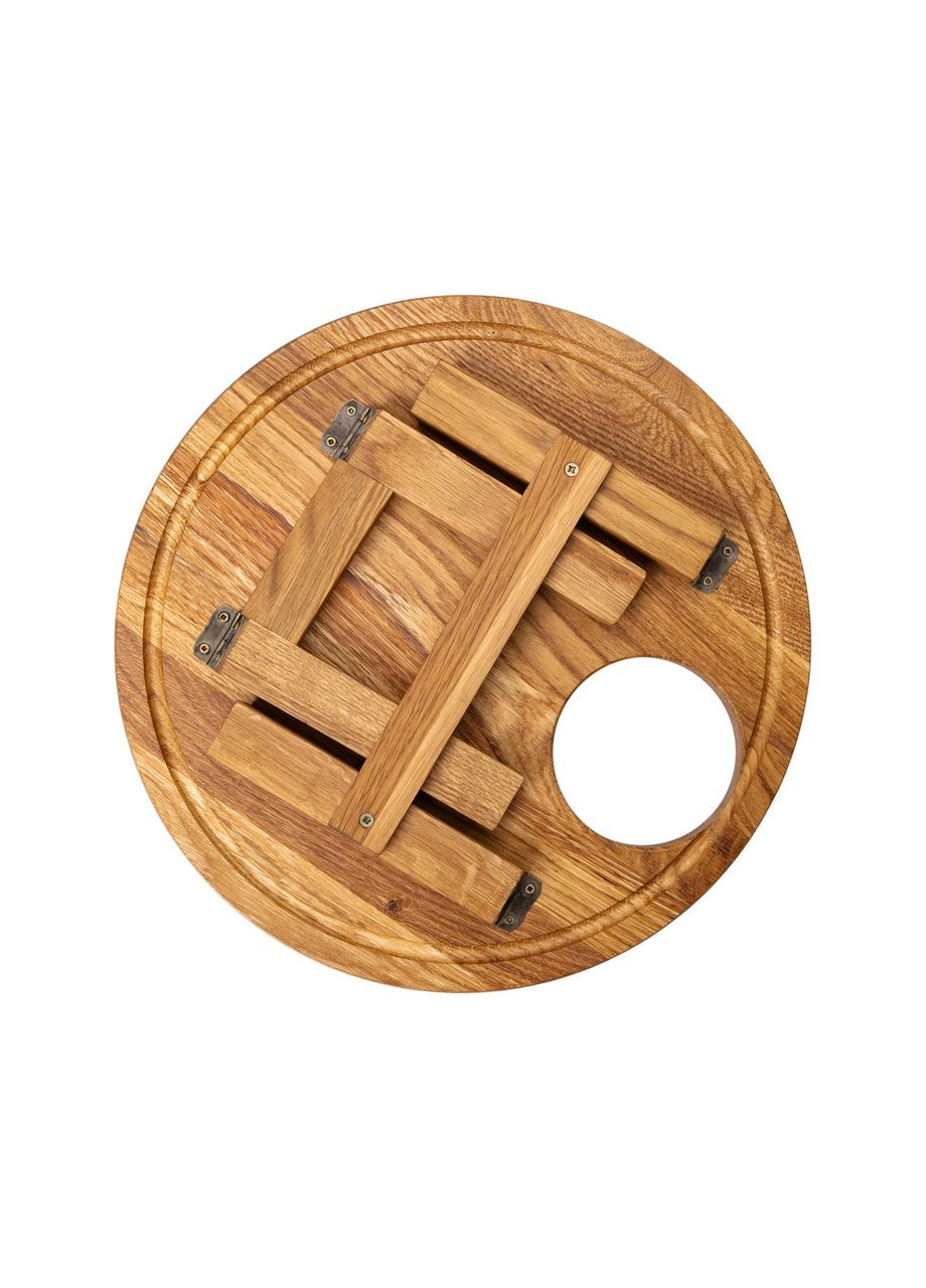 Винный столик-менажница из дерева 35 см круглый на ножках дуб BWR350180 LUGI (370801952)