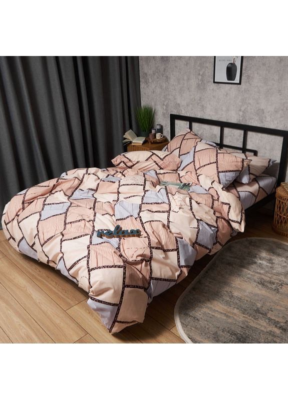 Комплект постельного белья Бязь Gold Люкс Полуторний Евро 160х220 наволочки 2х40х60 (MS-820009050) Moon&Star Cozy Puzzle (356113036)