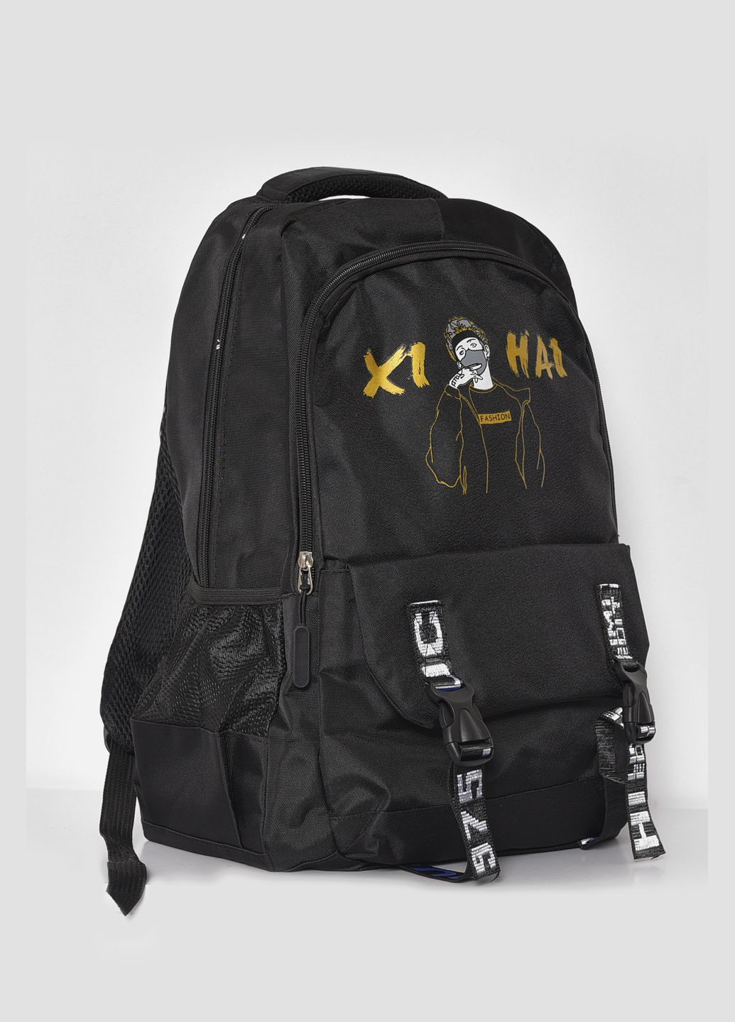 Жіночий рюкзак текстильний чорного кольору Let's Shop (280199050)