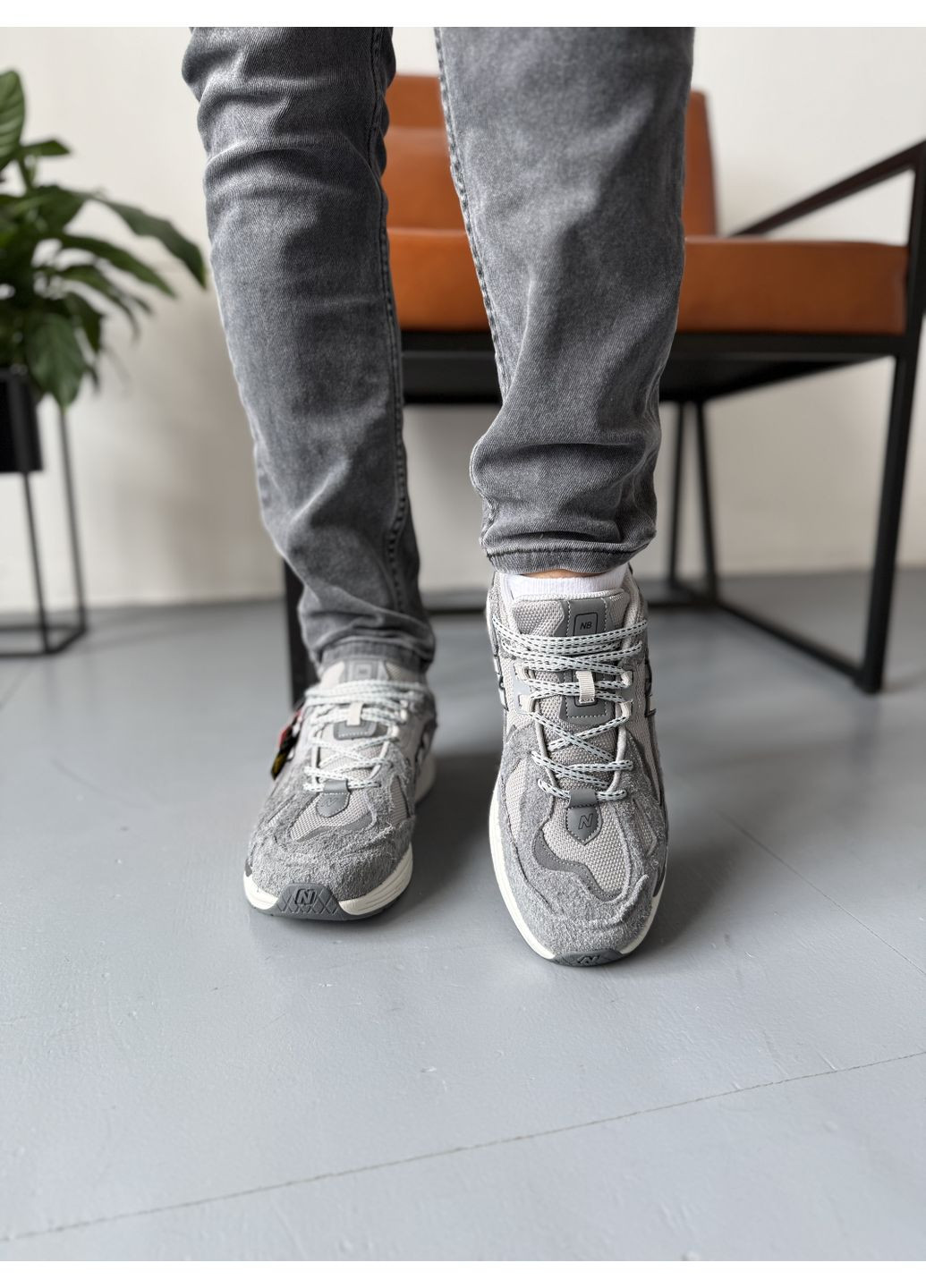 Серые демисезонные кроссовки мужские new balance 1906d light grey white gore-tex нью беланс 1906d No Brand
