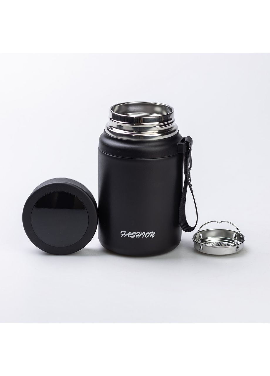 Термос Fashion 700 мл с датчиком температуры и ситечком, черный Yiwu (363058826)