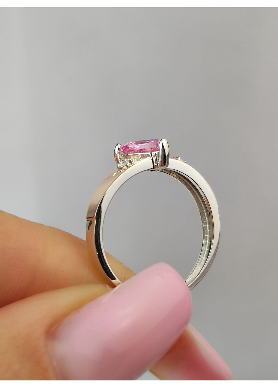 Каблучка срібна 925 проби із золотими вставками 375 проби 15.5-20р No Brand (366200277)