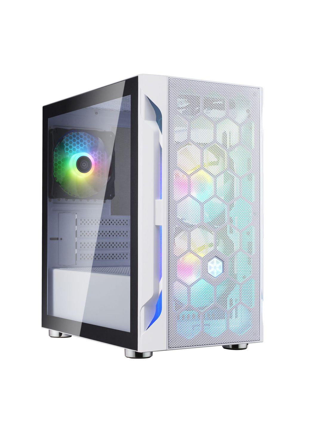 Корпус FARA FAH1MW-PRO, без БЖ, 1xUSB3.0, 2xUSB2.0, 3x120mm ARGB fan, TG Side Panel, mATX, White Silver Stone (314979708)