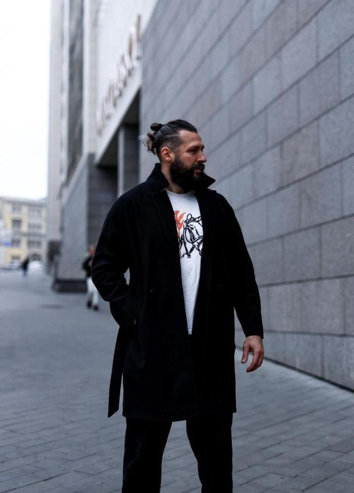 Черное демисезонное Пальто No Brand