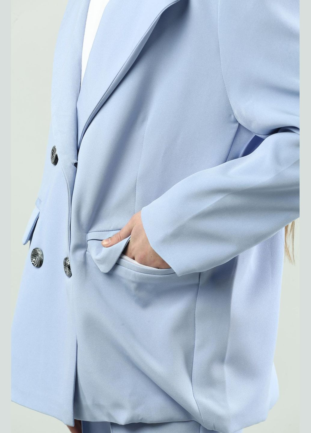 Блакитний демісезонний костюм класичний брючний IRmAS оверсайз