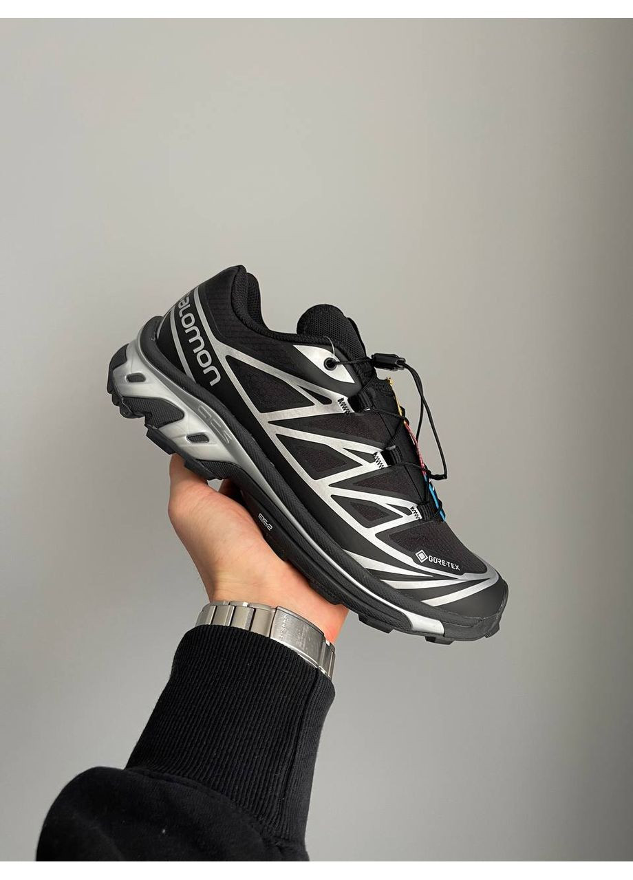 Чорні Осінні кросівки чоловічі salomon xt-6 adv gore-tex black silver | саломон хт-6 чорні No Brand
