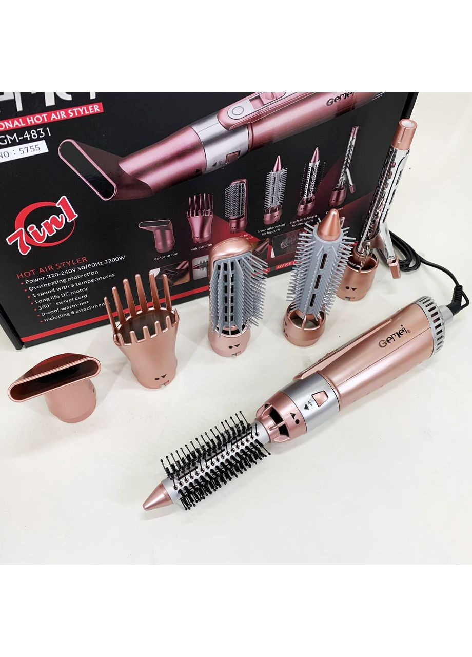 Щипці фен для волосся мультистайлер GM-4831 7в1, класичний фен для волосся, потужний фен для волосся Gemei (364663660)