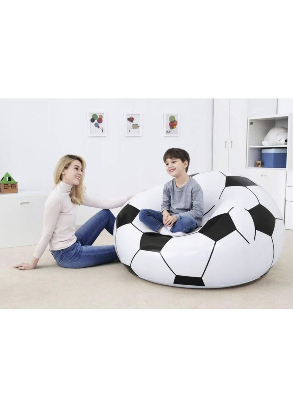 Надувне крісло 114 x 102 x 66 см 75010 Футбольний м'яч Bestway (344559212)