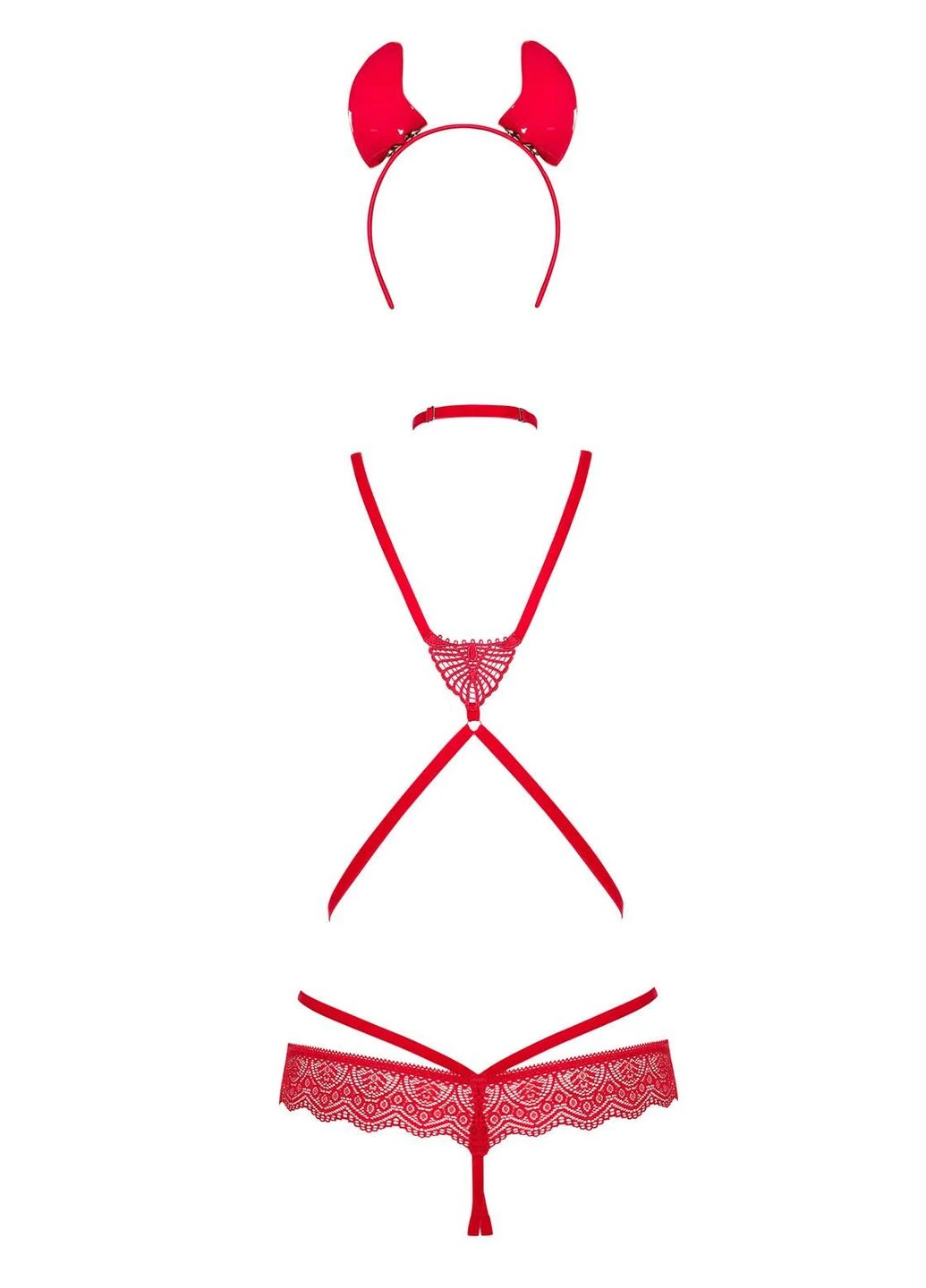 Еротичний костюм чортика зі стреп Evilia teddy Obsessive (282965973)