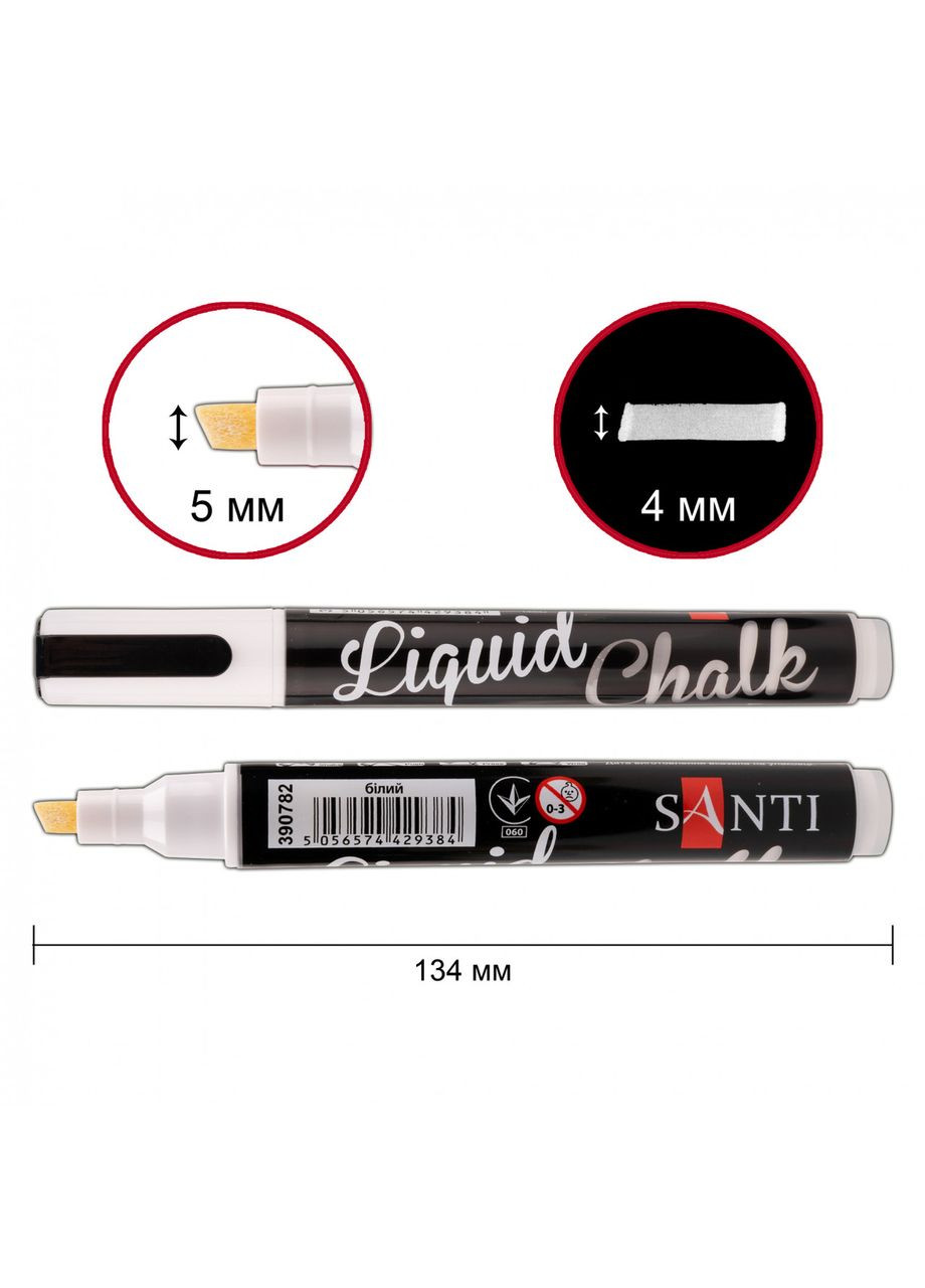 Маркер крейдяний Білий 5 мм (390782) Santi (335393882)