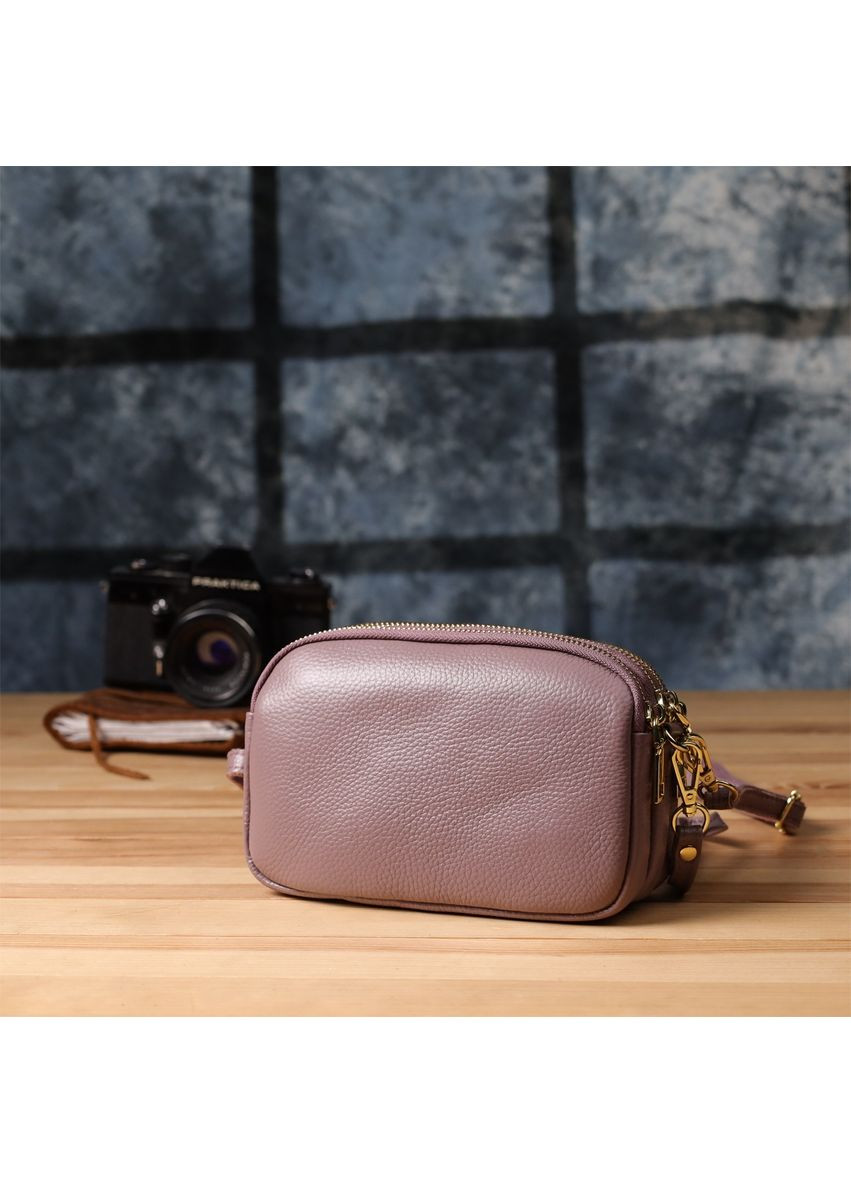 Сумка крос-боді через плече жіноча з натуральної шкіри маленька пурпурний 38253 Vintage (355245229)