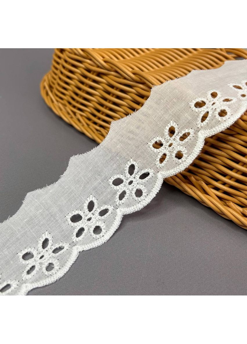 Мереживо на батисті Прошва 4 см - молочний матовий Plus-plus (354797801)